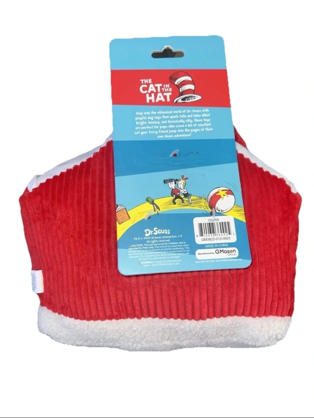 Dr Seuss Cat in‎ the Hat Dog Toy Bundle Plush Cat & House Squeaker Toys NWT